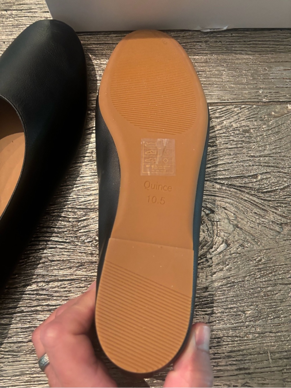 Quince Black Leather Slip-On Ballet Flat - Picture 3 of 4